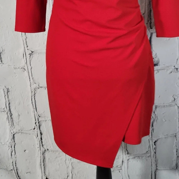 LULUS Dress Womens Medium Baby Be Mine Red Off Shoulder Bodycon Mini Cocktail - Picture 3 of 14